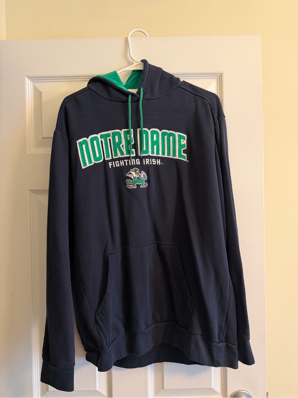 Notre Dame Fighting Irish Navy Hoodie with Green Accents